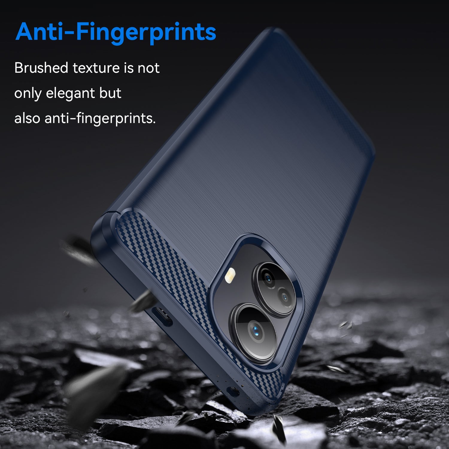 Til Realme 10 Pro 5G faldbeskyttelse Fleksibel TPU-telefonbagcover Børstet kulfibertekstur mobiltelefonetui Til Realme 10 Pro 5G faldbeskyttelse Fleksibel TPU-telefonbagcover Børstet kulfibertekstur mobiltelefonetui